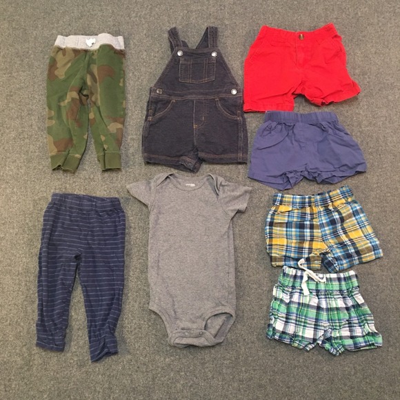 Carter's Other - Baby Boy 12 Months Clothing Lot 8x Pieces Bulk Summer Overall Camo Outdoor